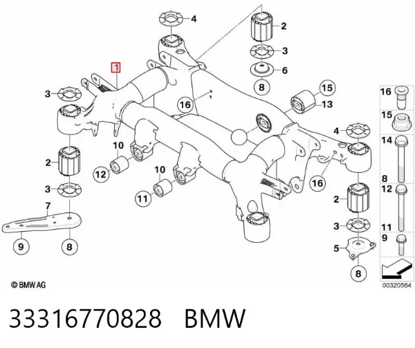 Puente trasero 33316770828 BMW