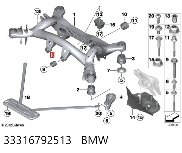 Silentblock trasero 33316792513 BMW