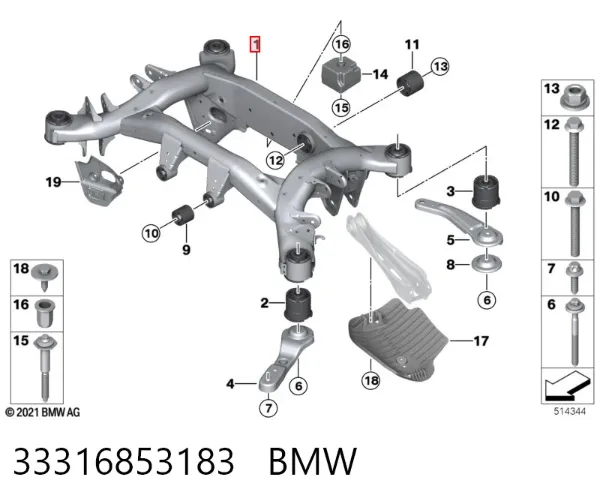 Puente trasero 33316853183 BMW