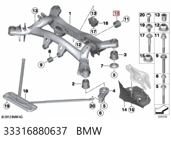 Silentblock trasero 33316880637 BMW