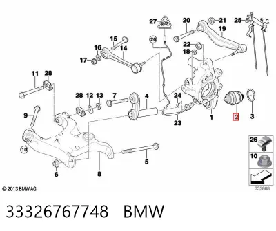 Buje de mangueta trasera BMW 33326767748