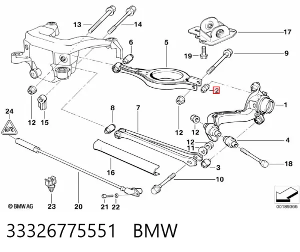 Buje de mangueta trasera 33326775551 BMW