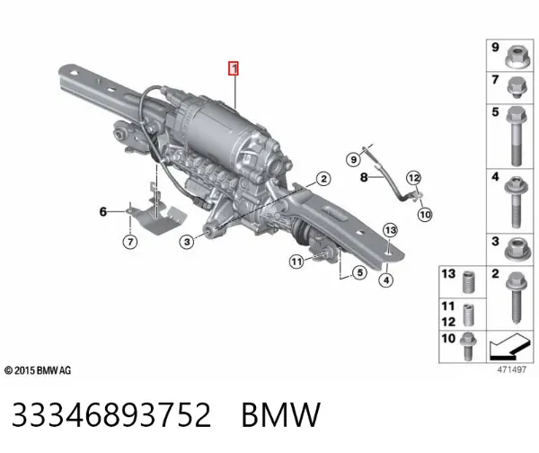 Cremallera de dirección 33346893752 BMW
