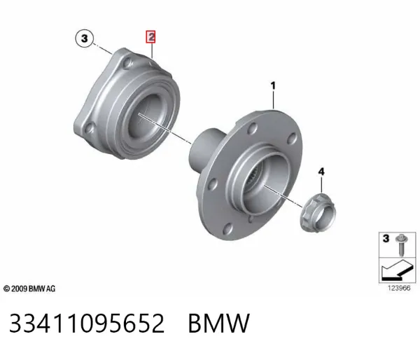 Cojinete de rueda 33411095652 BMW