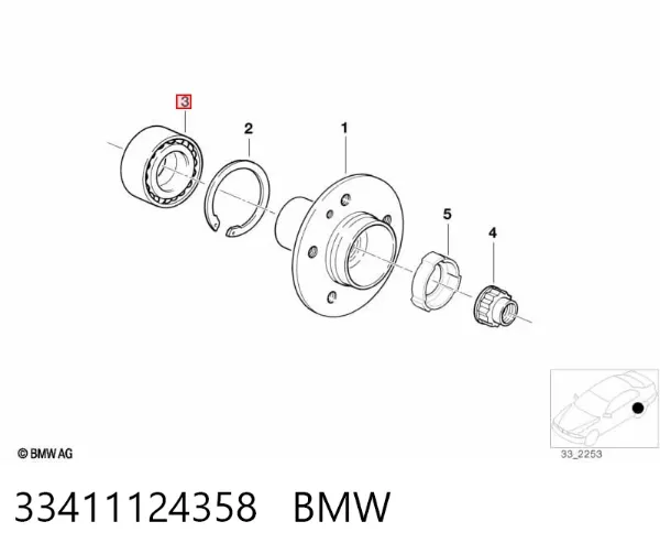 Cojinete de rueda 33411124358 BMW
