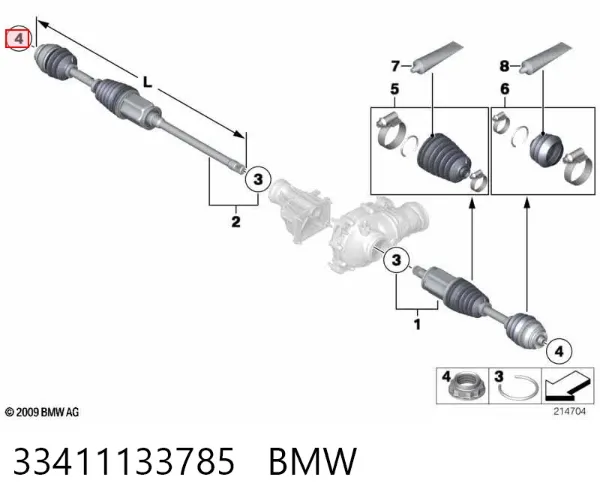 Tuerca del cubo de rueda trasera 33411133785 BMW