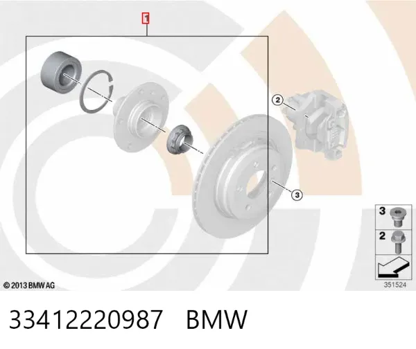 Cojinete de rueda 33412220987 BMW