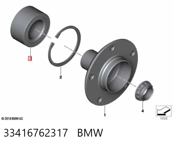 Cojinete de rueda 33416762317 BMW