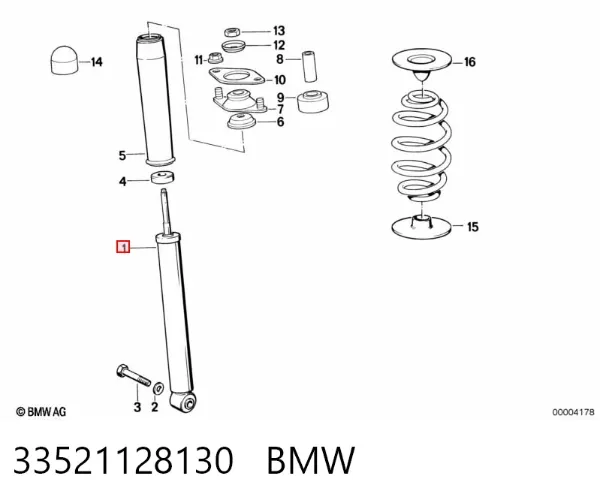 Amortiguador trasero 33521128130 BMW