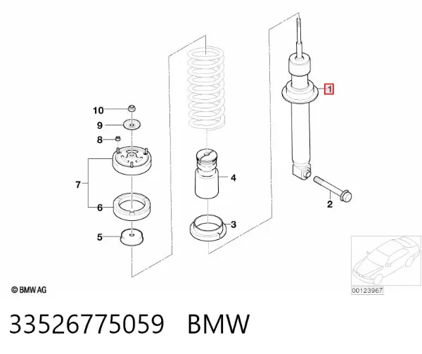 Amortiguador trasero 33526775059 BMW