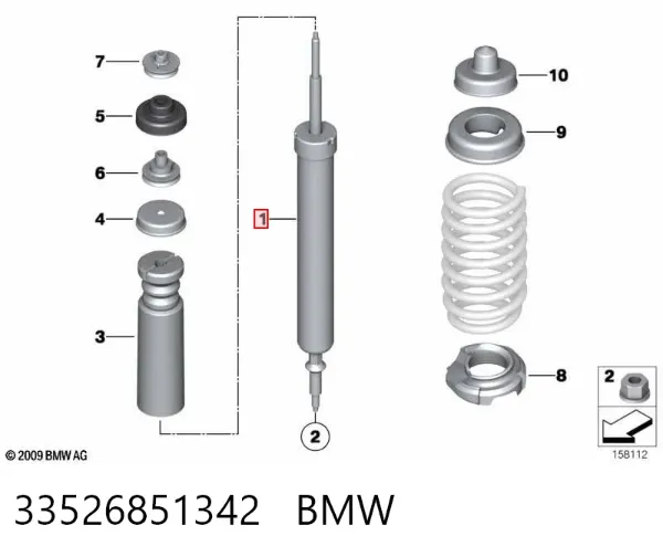 Amortiguador trasero 33526851342 BMW