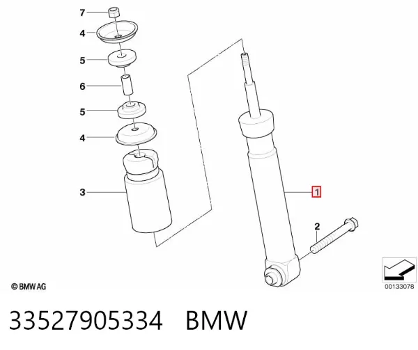 Amortiguador trasero 33527905334 BMW