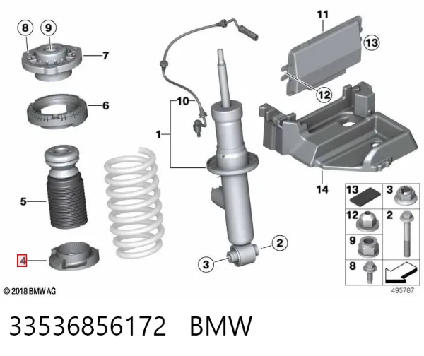 Aislador de resorte trasero inferior de goma 33536856172 BMW