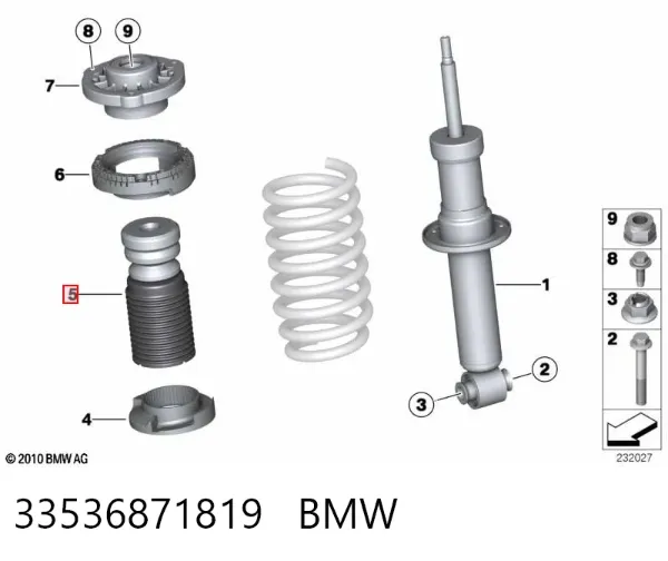 Tope de amortiguador trasero 33536871819 BMW