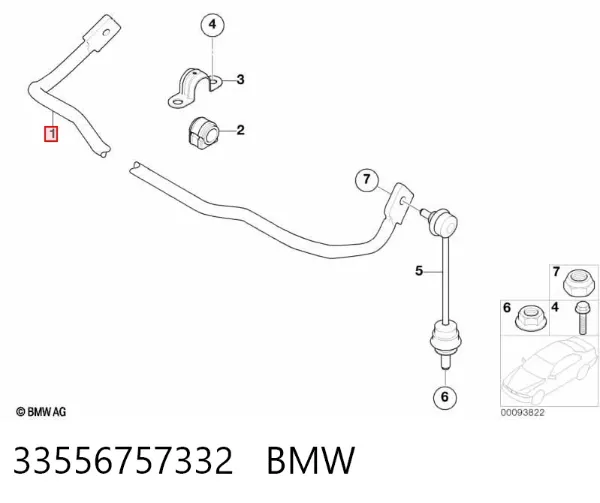 Estabilizador trasero BMW 7 E65, E66, E67