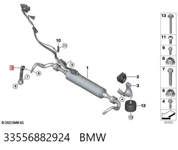 Bieleta estabilizadora trasera 33556882924 BMW