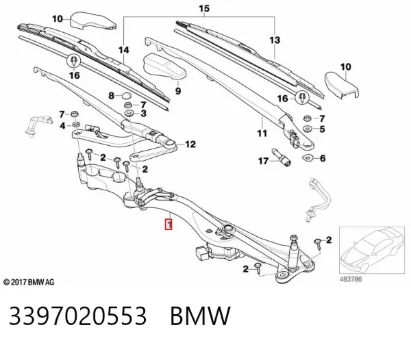 Varilla de limpiaparabrisas BMW 7 E65, E66, E67