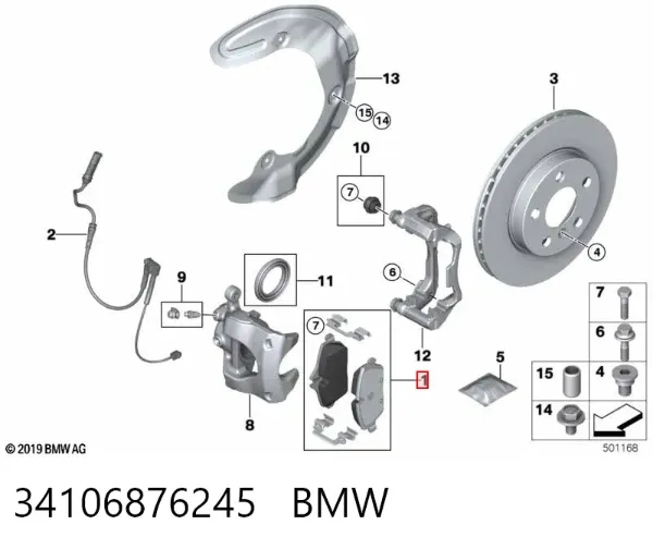 Pastillas de freno 34106876245 BMW
