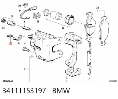 Válvula de purga de la pinza de freno delantera BMW 34111153197