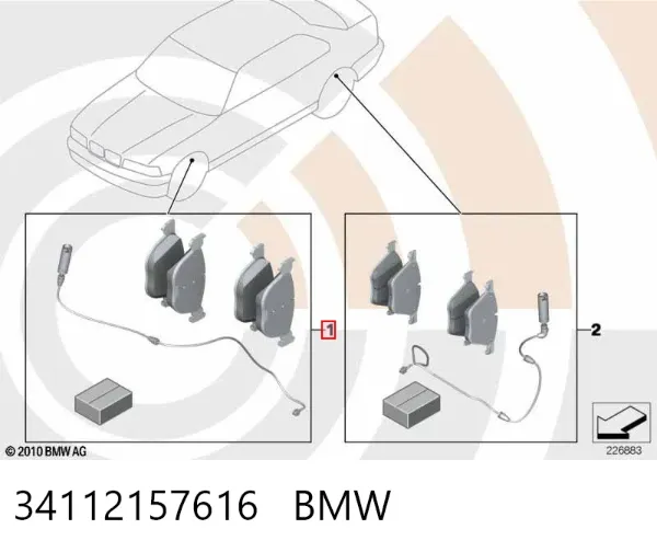 Pastillas de freno 34112157616 BMW