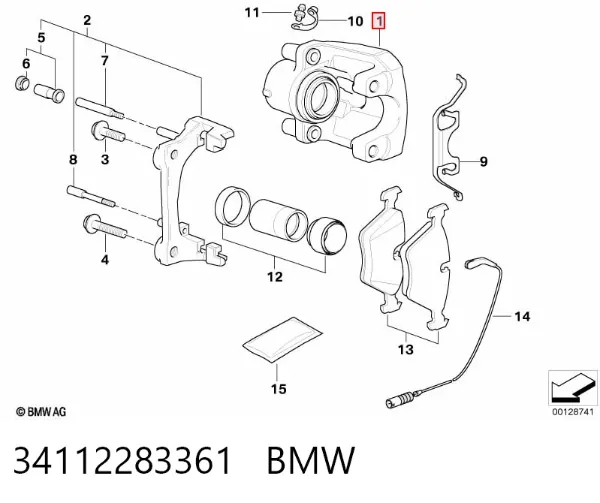 Pinza de freno delantera izquierda 34112283361 BMW
