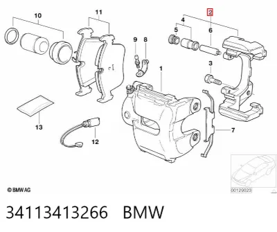 Soporte de la pinza de freno delantera BMW 34113413266