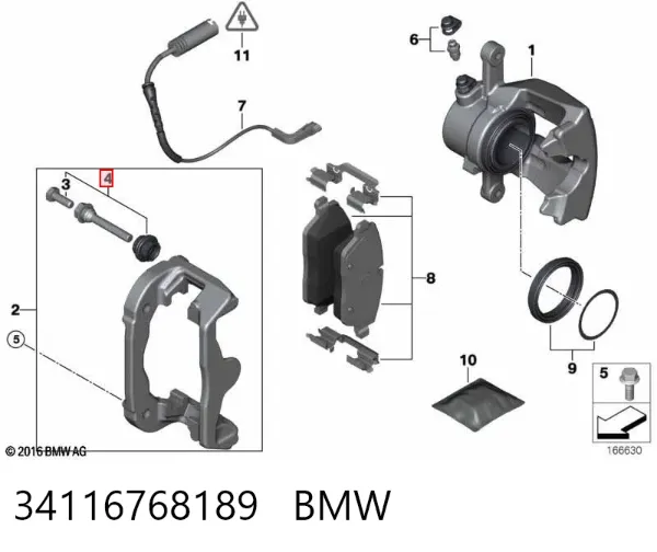 Kit de reparación de pinzas de freno trasero 34116768189 BMW