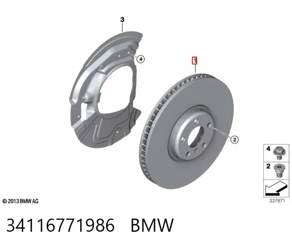 Disco de freno 34116771986 BMW