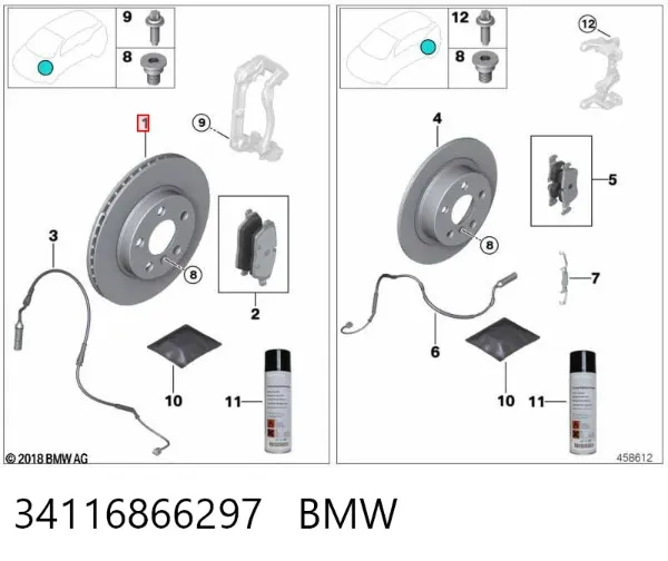 Disco de freno 34116866297 BMW