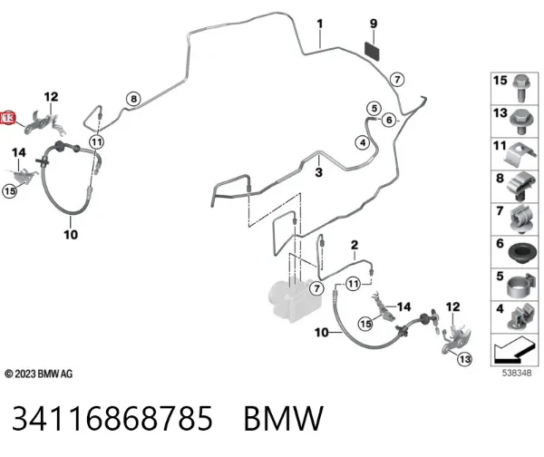 Mangueta delantera derecha 34116868785 BMW