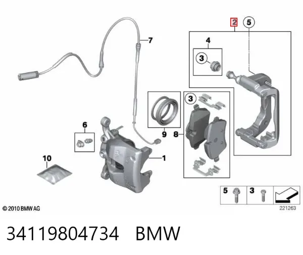 Kit de reparación de pinzas de freno 34119804734 BMW