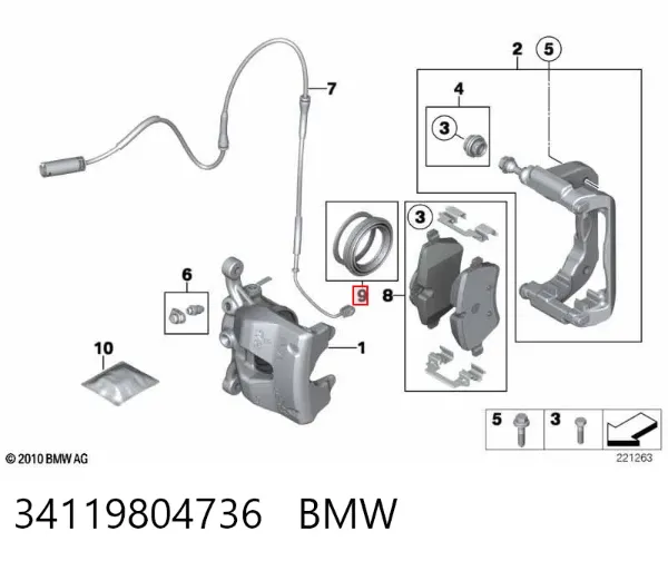 Kit de reparación de pinzas de freno 34119804736 BMW