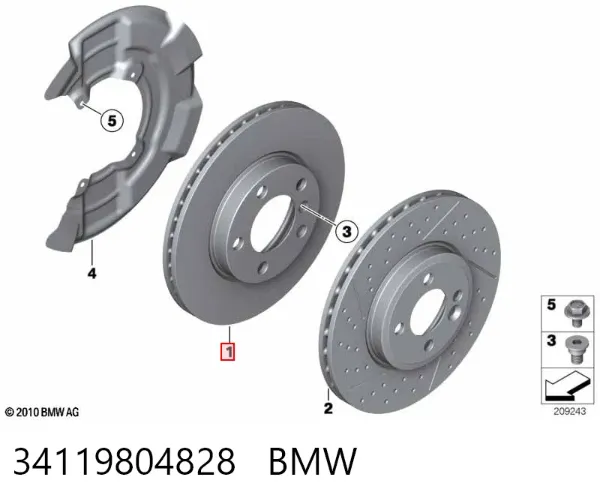 Disco de freno 34119804828 BMW