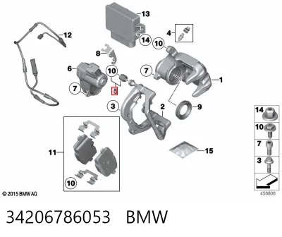 Fuelle de guía de pinza de freno delantero BMW 34206786053