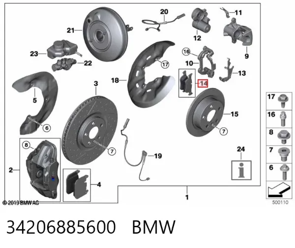 Pastillas de freno traseras 34206885600 BMW