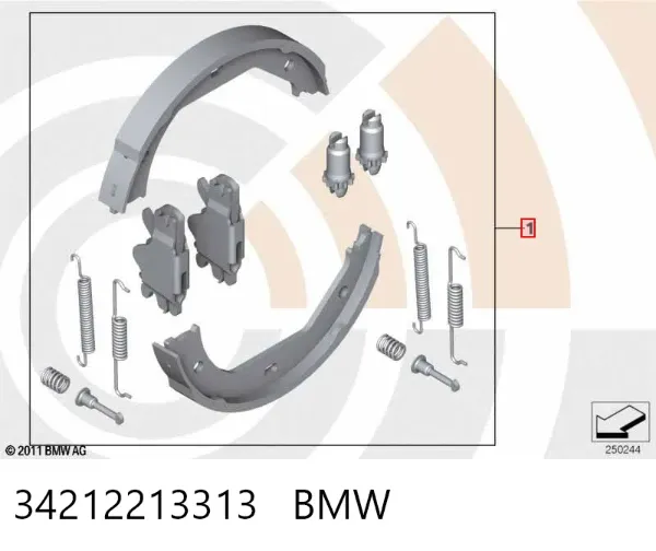 Zapatas de freno de mano 34212213313 BMW