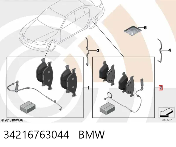 Pastillas de freno traseras 34216763044 BMW