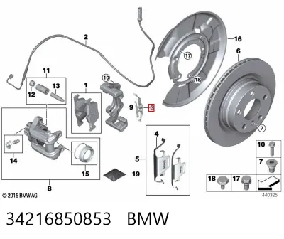 Juego de reparación de pastillas de freno BMW 34216850853