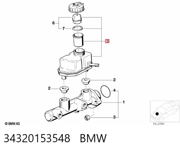 Depósito de líquido de frenos 34320153548 BMW