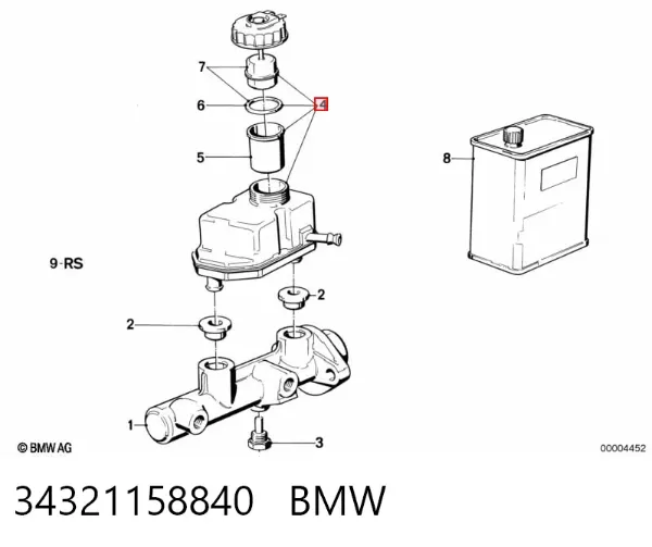 Depósito de líquido de frenos 34321158840 BMW