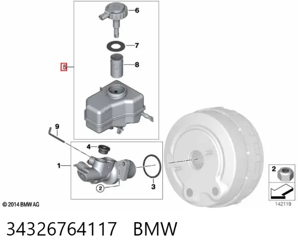 Depósito de líquido de frenos 34326764117 BMW