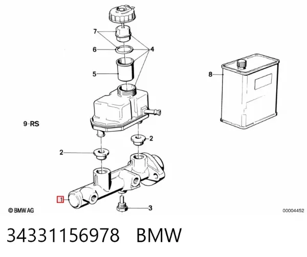 Cilindro maestro de frenos 34331156978 BMW