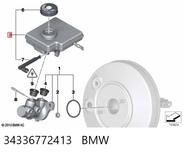 Depósito de líquido de frenos 34336772413 BMW