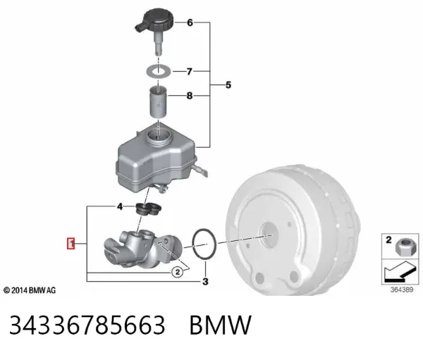 Cilindro maestro de frenos 34336785663 BMW
