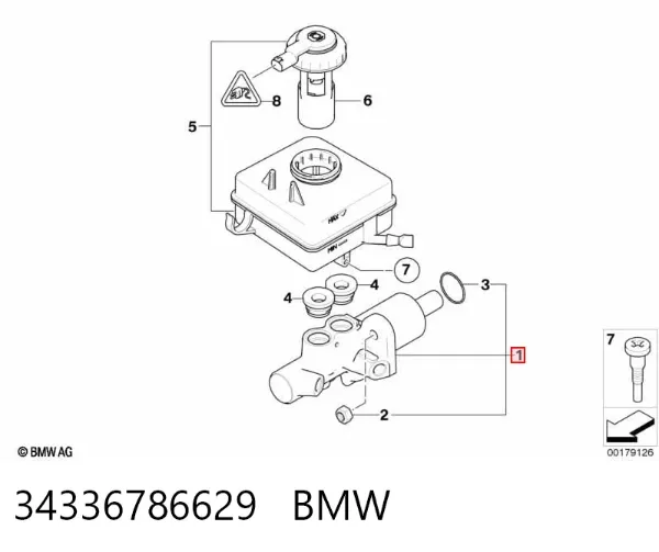 Cilindro maestro de frenos 34336786629 BMW