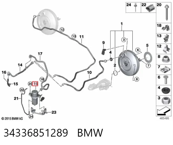 Bomba de vacío 34336851289 BMW