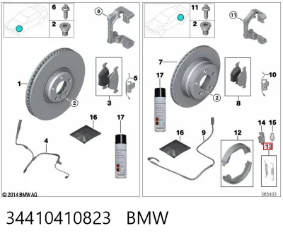 Juego de reparación de pastillas de freno BMW 34410410823