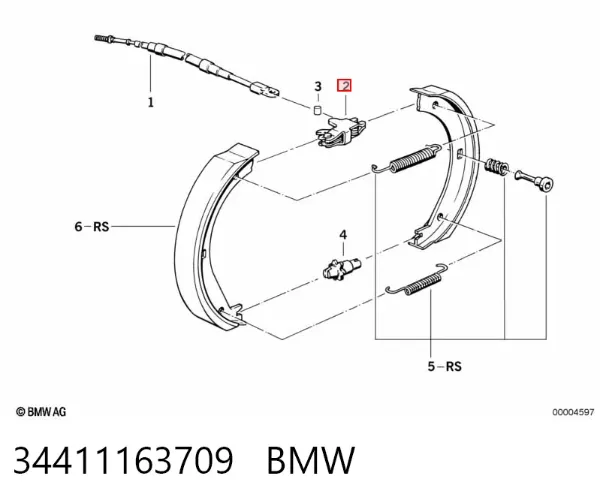 Tensor de tambor de freno 34411163709 BMW