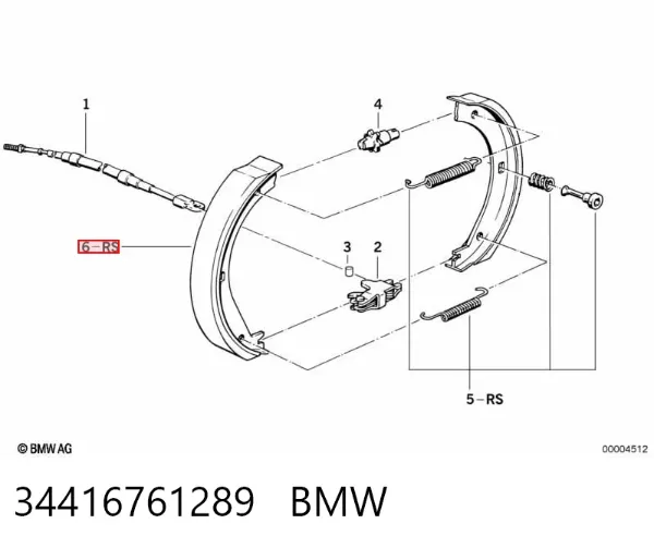 Zapatas de freno de mano 34416761289 BMW