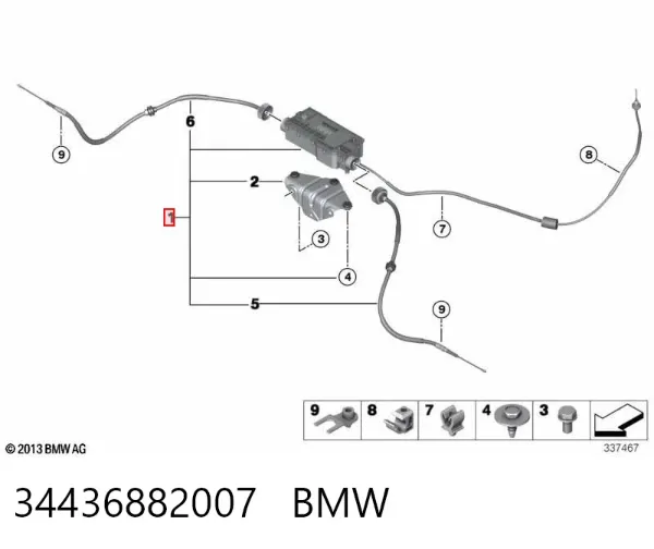 Módulo del freno de estacionamiento electromecánico 34436882007 BMW